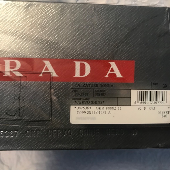 NIB Vintage Prada Cervo Shine High Heeled Boots in Black Sz. 39 - Picture 7 of 7
